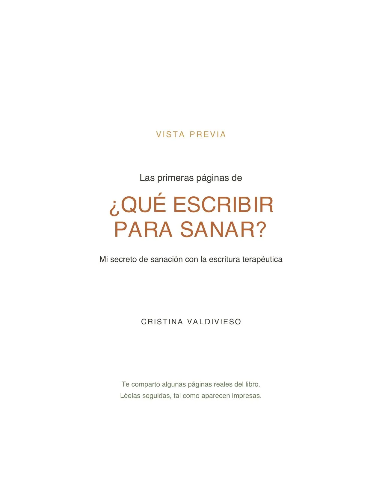 Página 1 de "¿Qué escribir para sanar?"